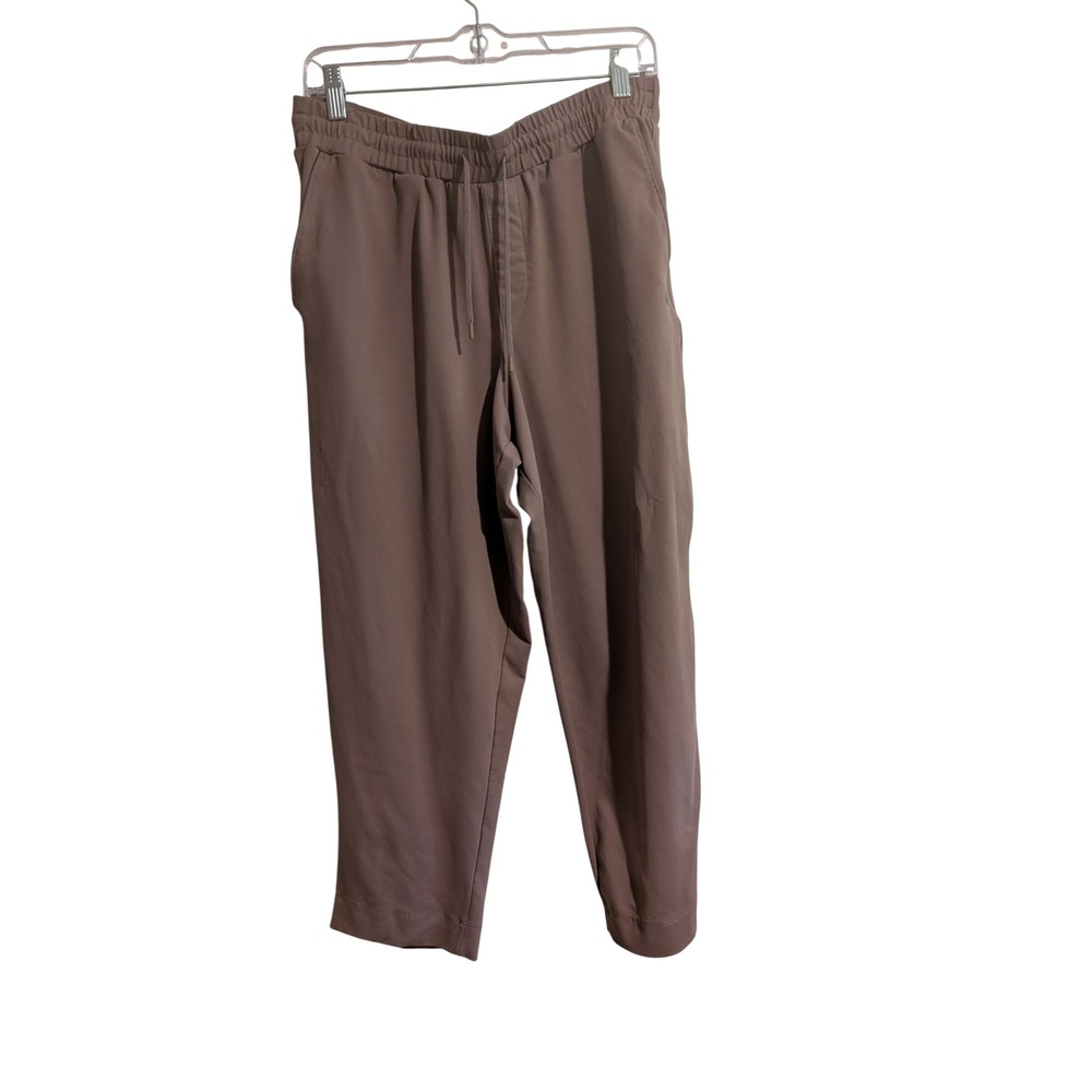 Apana Ankle Pants Womens L Mauve Taupe Tapered Elastic Waist